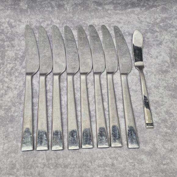 Dansk 18/10 Meridian Stainless Dinner Knifes Glossy Flat Tip Flatware Silverware - Picture 9 of 9